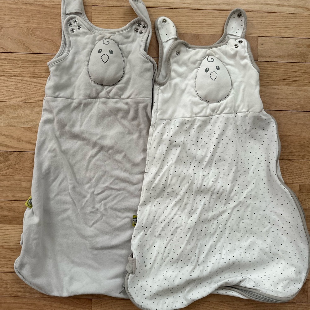 Nested Bean Kids Pajamas Sleep Sacks in Cream and Gray